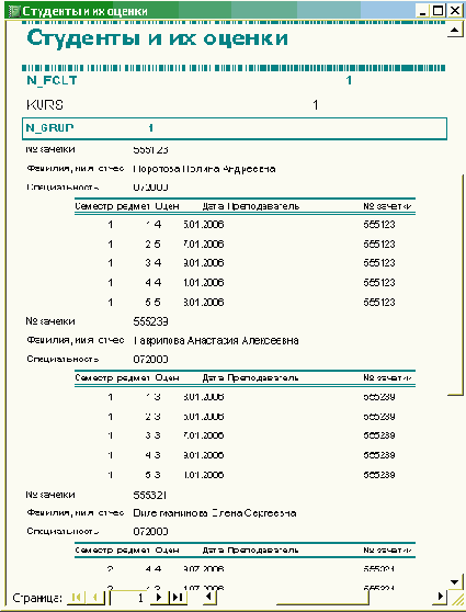Разработка отчетов